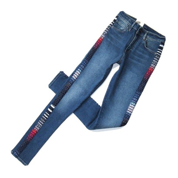 NWT Levi's Made & Crafted 721 Skinny in West Coast Blues Embroidered Jeans 25 - Picture 1 of 8